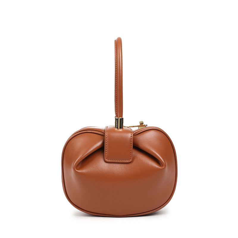 Chic Genuine Leather Dumpling Handbag