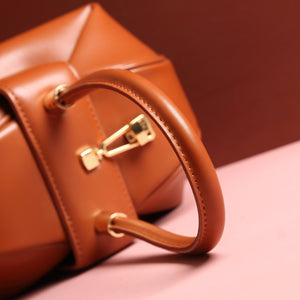 Chic Genuine Leather Dumpling Handbag