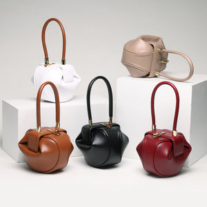 Chic Genuine Leather Dumpling Handbag