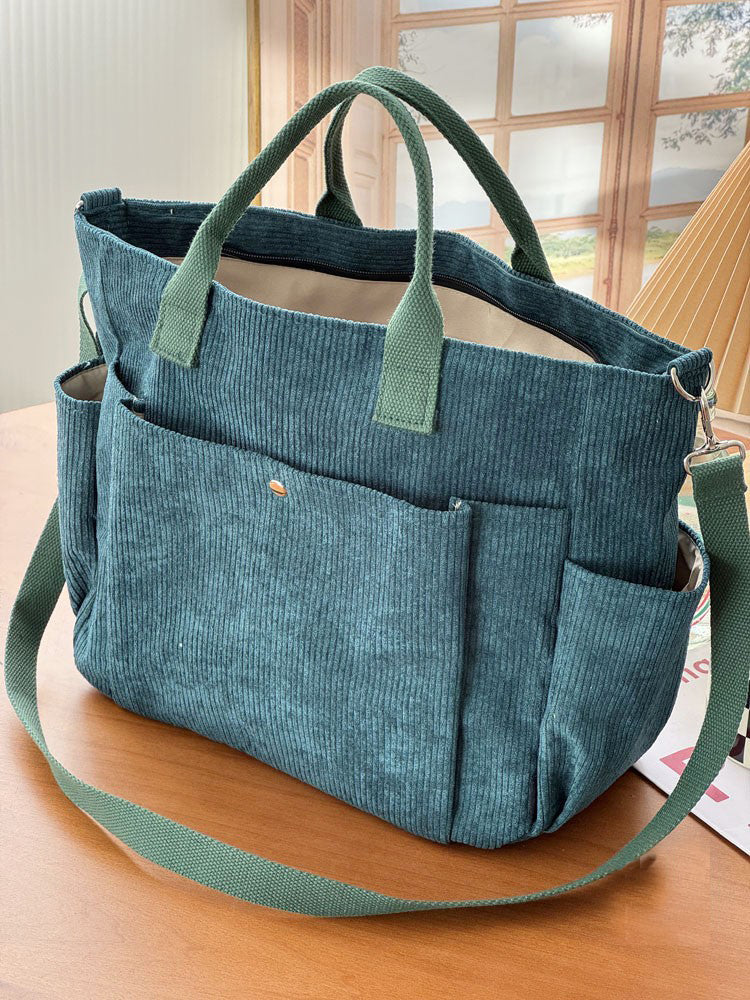 Chic Thick Corduroy Shoulder Bag