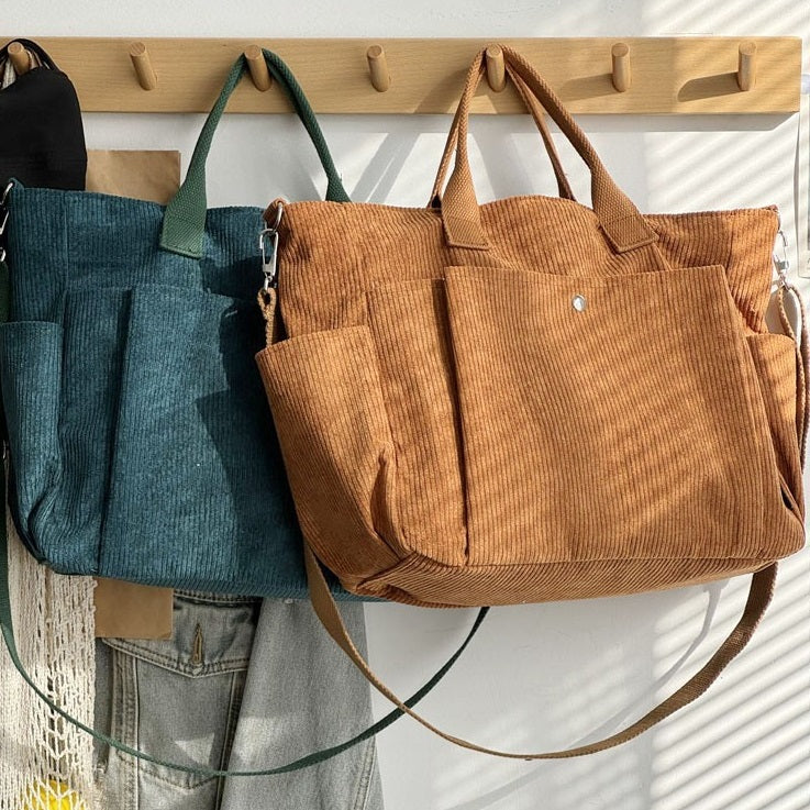 Chic Thick Corduroy Shoulder Bag
