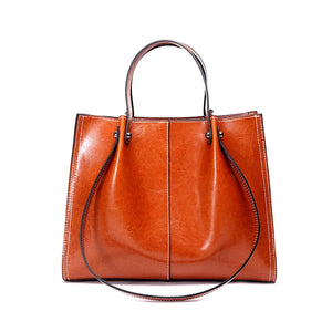 Luxury woman Shoulder bag soft leather large capacity square tote bag Vintage Fashionable cowhide Handbag Shopping underarm bags