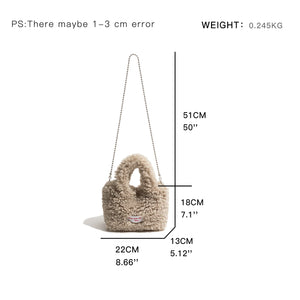 Cozy Fluffy Plush Hobo Handbag