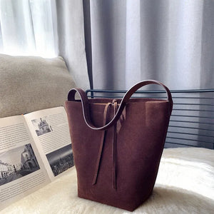 Elegant Genuine Suede Tote Bag