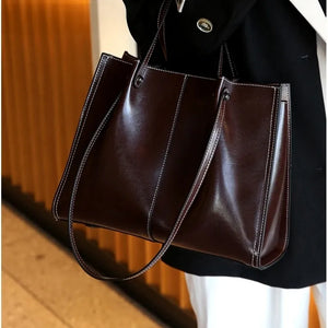 Vintage Genuine Leather Tote Bag