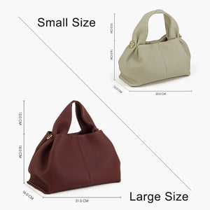 Donna-in Top Layer Cow Leather French Fashion Handbag Genuine Full Grained Calfskin Shoulder Bag for Women Soft Eleghant