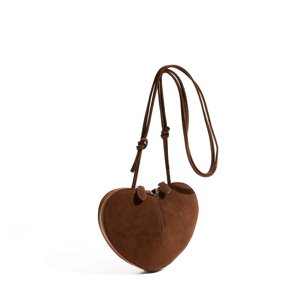 Vintage Heart Shape Faux Suede Crossbody Bag