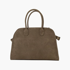 Donna-in Natural Suede Handbag for Women Nubuck Cow Leather Large Capacity Casual Tote Bag Solid Commute