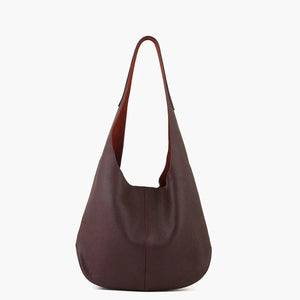 Donna-in First Layer Cow Leather Tote Bag Genuine Full Grained Hobo Shoulder Bucket Bag Casual Slouchy Daily Large Capacity