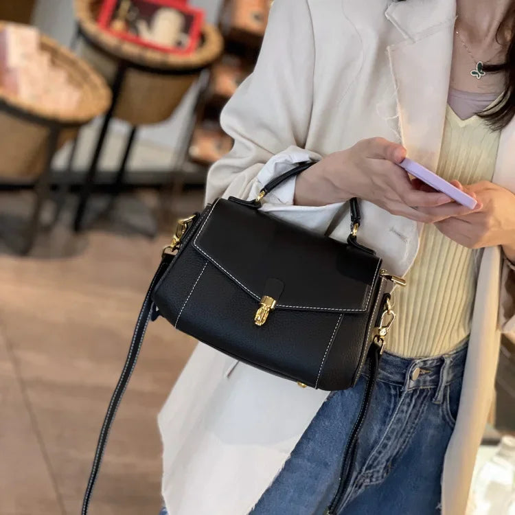 Genuine Leather Women's Bag New Trendy All-match Messenger Shoulder Bag Ladies Fashion First Layer Cowhide Handbag High Quality