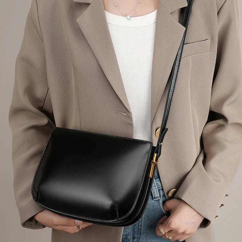 YANATARI Genuine leather red shoulder bag woman minimalist crossbody bag cowhide luxury handbags female luxury bag armpit bag