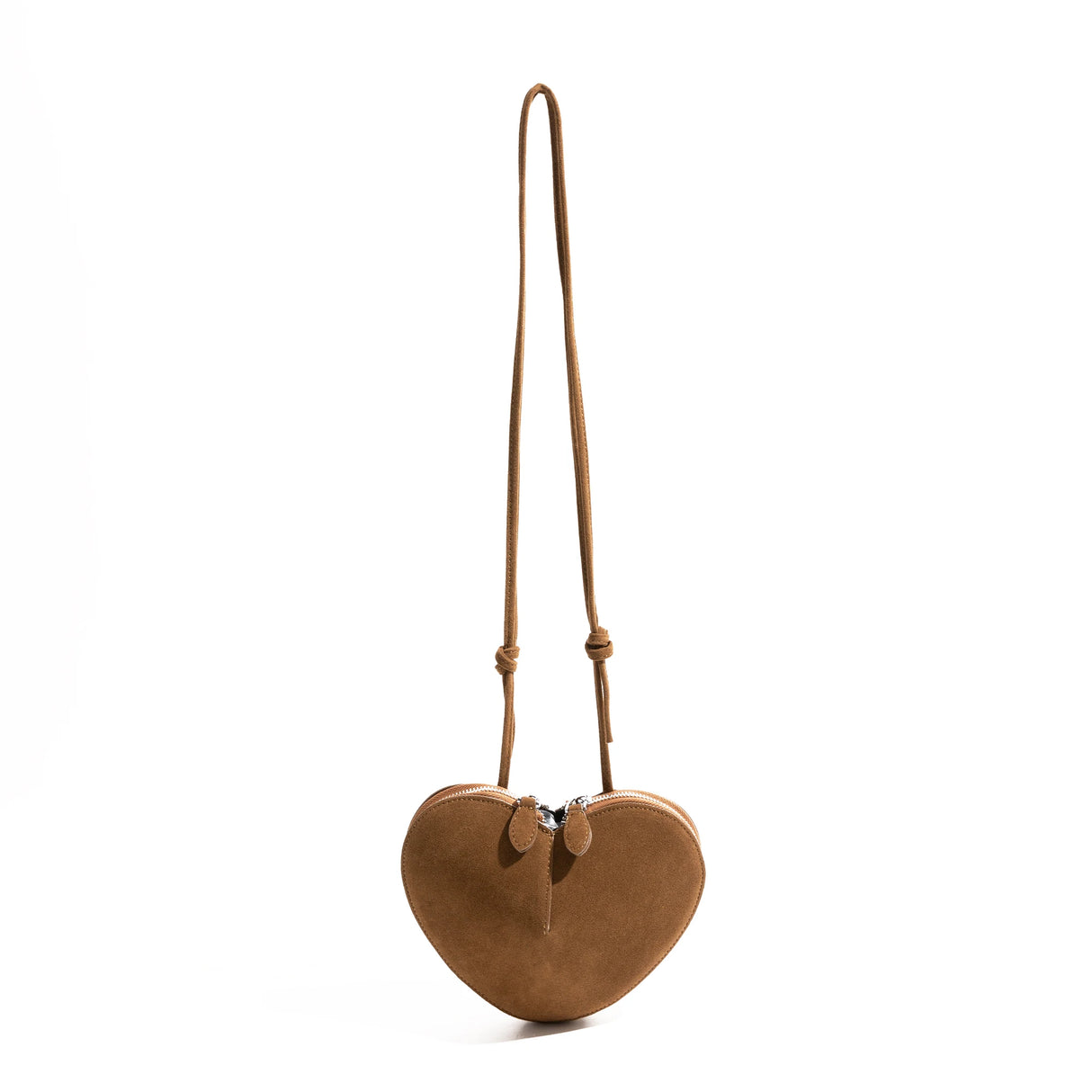 Vintage Heart Shape Faux Suede Crossbody Bag