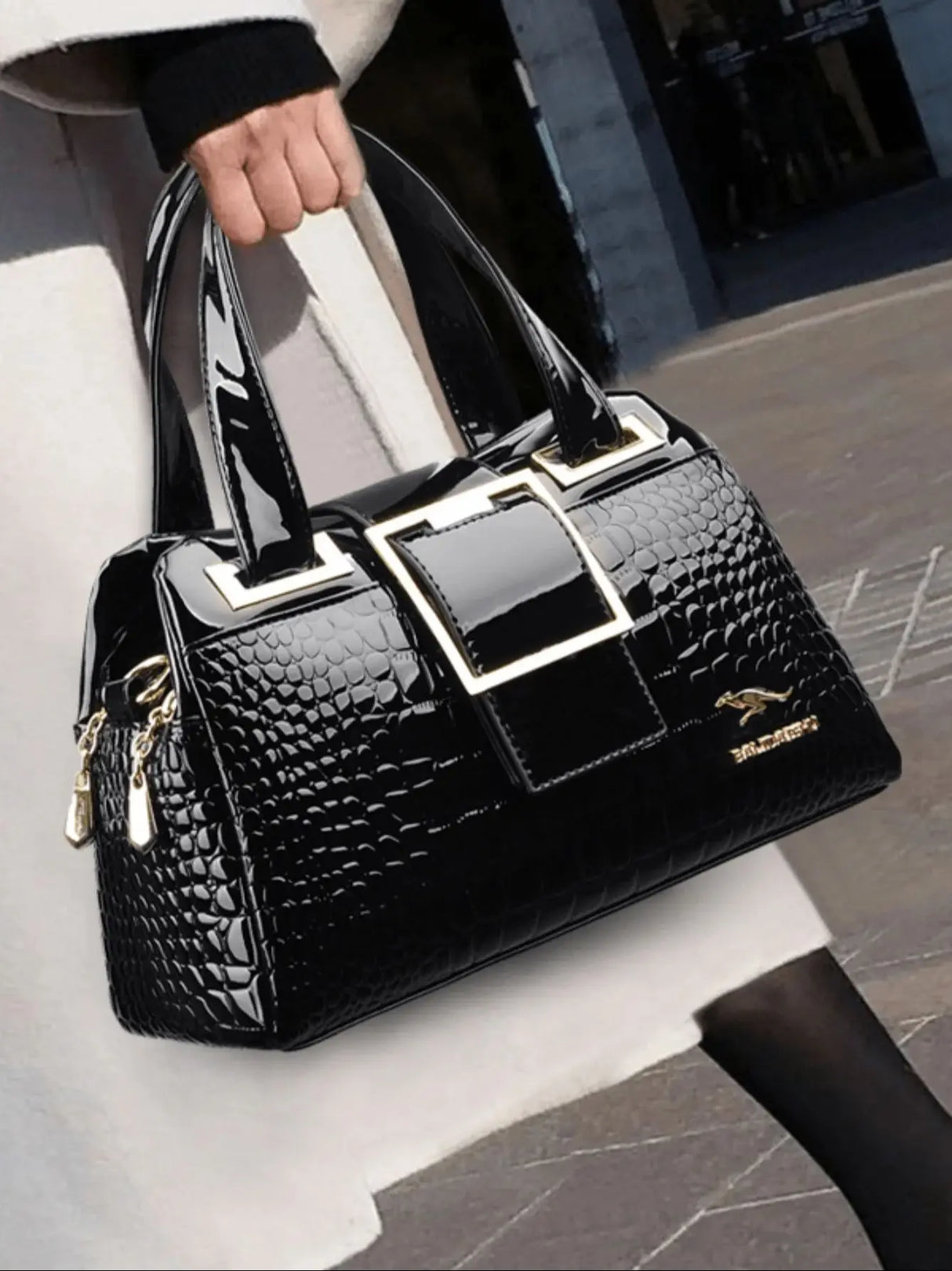 Women's Elegant Luxurious Crocodile Leather Shoulder Handbag