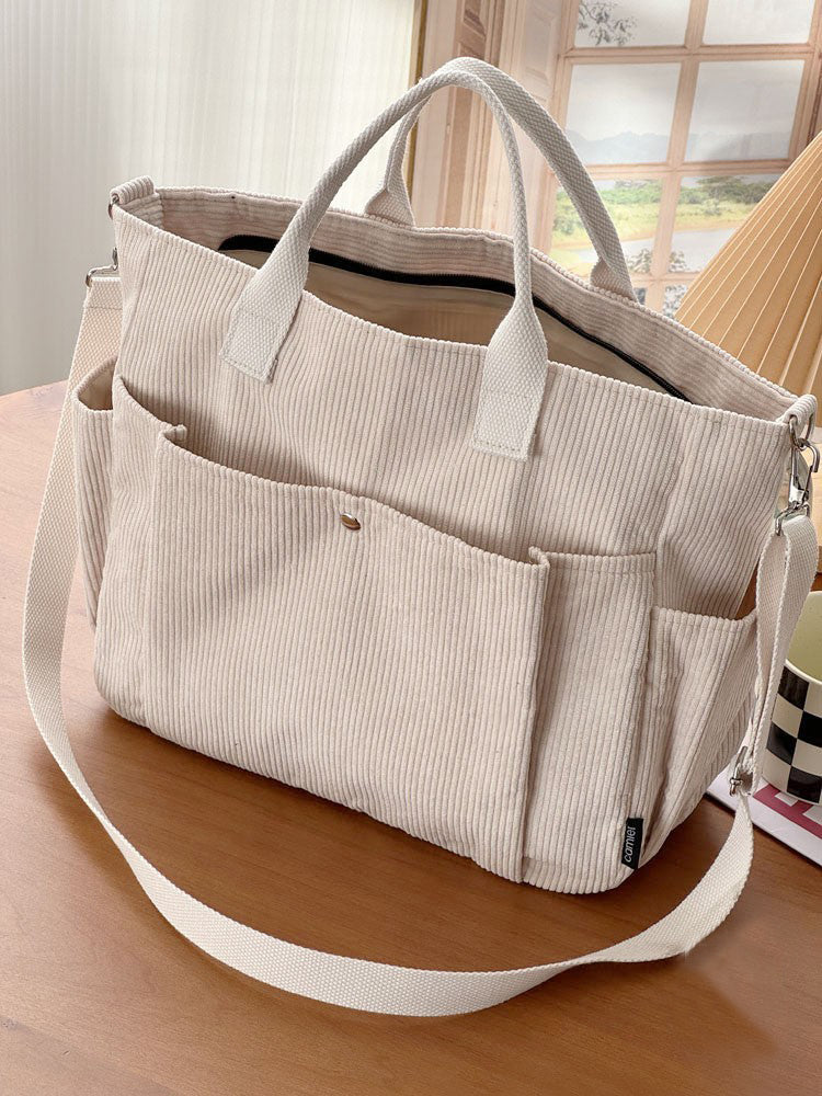 Chic Thick Corduroy Shoulder Bag