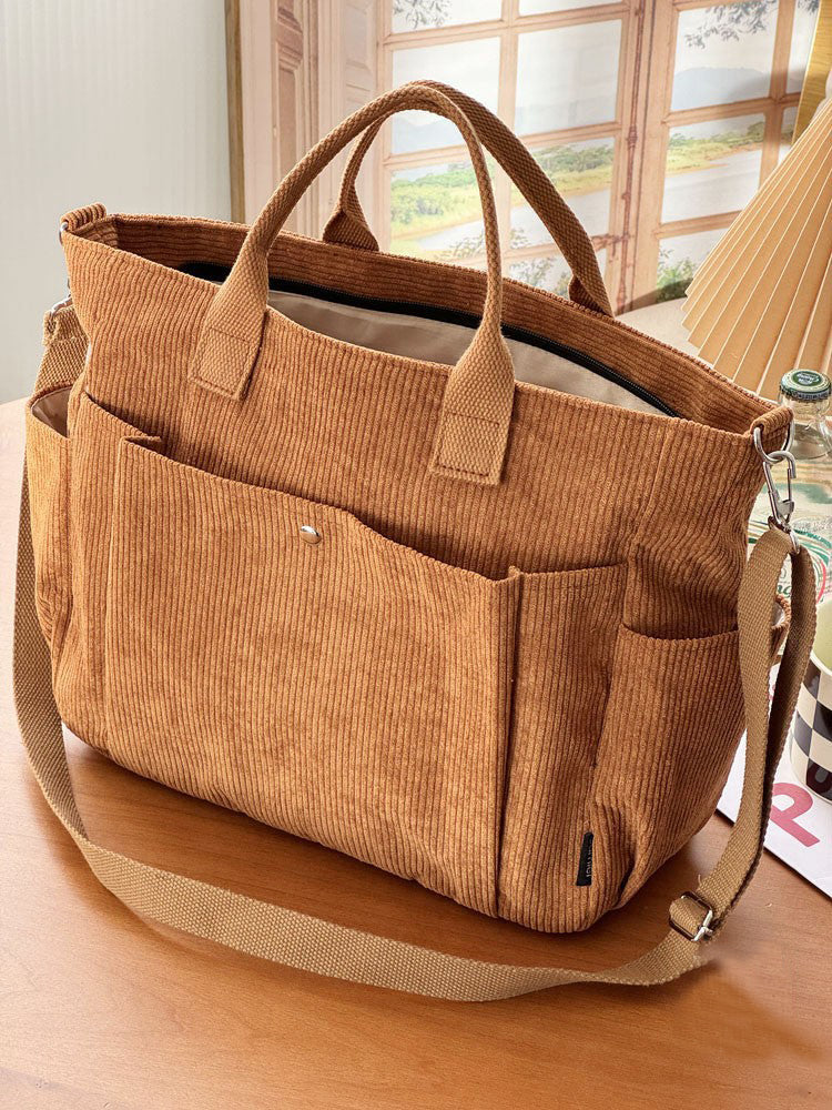 Chic Thick Corduroy Shoulder Bag