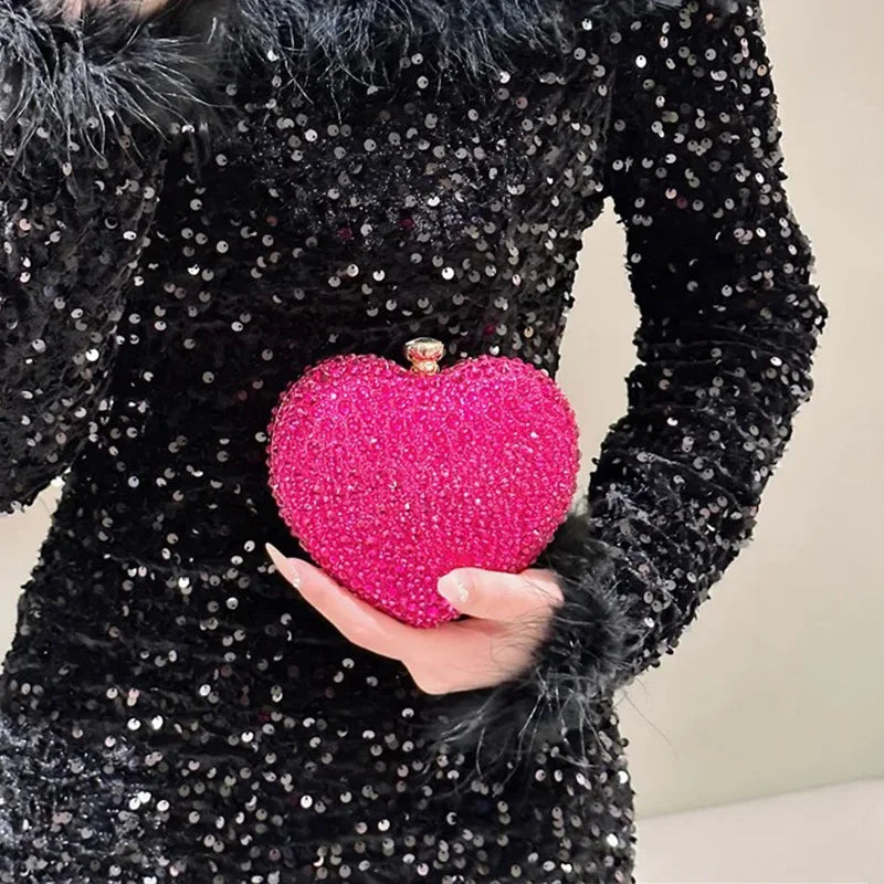 Bea Crystal Heart Clutch